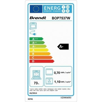 Brandt BOP7537W Φούρνος άνω Πάγκου 73lt χωρίς Εστίες Π56εκ. Λευκός Brandt BOP7537W Φούρνος άνω Πάγκου 73lt χωρίς Εστίες Π56εκ. Λευκός